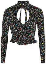 Rabanne Printed Stretch-jersey Wrap top - Black - 10 10