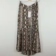 WAREHOUSE Womens Size 10 or UK 12 Snake Print Midi Skirt NEW + TAGS