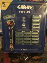 GILLETTE PROGLIDE ANTI-FRICTION 5 BLADES ENHANCED LUBRASTRIP 16 CARTRIDGES