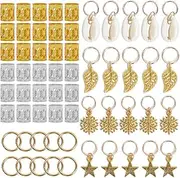 zolyet 80PCS/Set Dreadlocks Beads Metal Cuffs Hair Braid Rings Pend Braiding Clips Hair Decorations DIY Braids Accessories 80Pcs