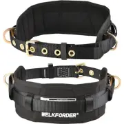 Tongue Buckle Body Belt With Waist Pad and 2 Side D-Rings Personal Protective...