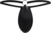 [Silldedr] Men's Jockstrap Mesh Sexy Thong Pouch Underwear Low Waist Breathable Iron Ring