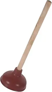 Heavy Duty Toilet Plunger with Wooden Handle Portable Bathroom Plunger for Unclogging Strong Suction Cup for Toilets and Drains Durable Construction