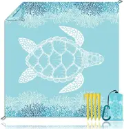 Beach Blanket Sandproof Large Beach Mat 4-6 Adults Oversized Lightweight Sand Fr