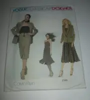 VOGUE Amer Designer CALVIN KLEIN Pattern 6 Jacket Dress Cami Skirt #2140 Uncut