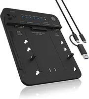 ICY BOX HDD/M.2 NVMe SSD Docking Station USB 3.2 Gen 2 (10 Gbps), Hard Drive Cloning Station & Reader (SATA 2.5/3.5 Inch & M.2 NVMe), External, Adapter, USB-C & USB-A, IB-2913MCL-C31