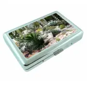 Cactus & Succulent Plants D7 Silver Metal Cigarette Case RFID Protection Wallet