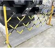 Portable Pedestrian Safety Barrier, Expandable Traffic Fence, Mobile Safety Barrier Gate for Garages, Schools, Malls