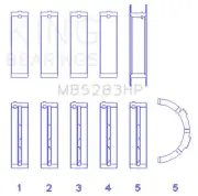 King Engine Bearings MB5283HP MAIN BEARING SET For FORD V8, 4.6L DOHC/SOHC 24V (for: Ford)