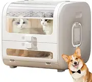 Smart Pet Dryer Box, 100L Automatic Pet Hair Dryer with 4 Mode, 6 Speeds and Timer Control, Negative Ion Fan, 360° Efficient Drying Low Noise Pet Grooming Dryer Box for Cats and Dogs