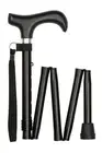 Adjustable Shorter Folding Walking Stick Cane Mobility Aid - 5 Sections - Black