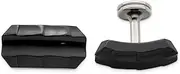 [JewelryWeb] Black Titanium Faceted Edges Polished Cufflinks
