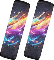 GAIREG Colorful Rainbow Fire Dragon Car Accessories Seatbelt Covers Backpack Shoulder Strap Pad