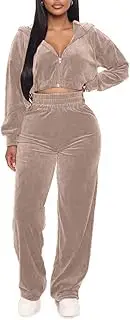 [KEYUFANG] Women 2 Piece Outfits Soft Spring Clothes Crop Top Sweatpants Jogger 2022 Haute Zipper SweatSuit Jumpsuit