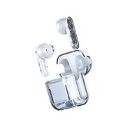 TWS Wireless Earphones 5.3 Bluetooth Headset with Mic HD Sound Auriculares Transparent Cute Half in Ear Headphones -White