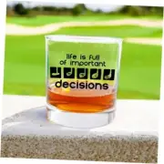 Golf Whiskey Glass - Golf Whiskey Glasses - Cocktail Gift - Single Black Ink