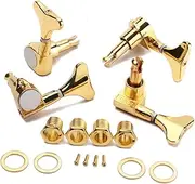 Totority 4 Pack Gold Guitar Tuning Pegs Acoustic Guitar Machine Heads for Bass Tuner Machine Heads Mounting Screws Ferrules