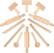 1 Set Plasticine Tools Wooden Clay Rollers Clay Shaping Tools Wooden Molding Tools Pizza Tool Kit Wooden Pottery Tools Clay Tools Wooden Handle Toy Scraper