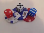 Poker Card Guard Red White Blue Big Slick Spades Hand-Crafted Dice Ace King