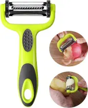 1 Piece 3 in 1 Multi-function Peeler, Vegetable Peeler, Fruit Peeler, Swivel Peeler, Rotary Peeler, Carrot Peeler, Potato Peeler (Green),2024 Ping