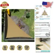 7' x 9' Sand Beige Sun Shade Sail for Custom Outdoor Comfort - Easy Installation