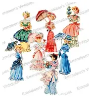 Vintage Image Retro Victorian Ladies Women Decoupage Waterslide Decals WOM989