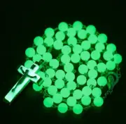 Glow in the Dark Catholic Rosary Necklace With Luminous Beads For Prayers / Gift