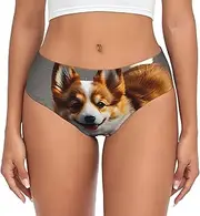 [YANYU] Funny Corgi Butt Brown Print Women S Briefs Comfortable Plus Size Underwear Ladies Versatile Panties Xs To 4xl