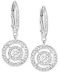 AUTHENTIC Swarovski Silver-Tone Crystal Circle Drop Earrings