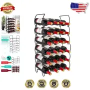 Classic Black 6-Tier Wine Rack – Elegant Storage for 24 Bottles, Easy Assembly