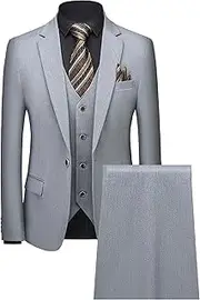 [JEShifangjiusu] Tuxedo Men's Slim Two-Button Suit Wedding Suit Three-Piece Business Casual Business Suit Jacket Coat Vest Pants for Men