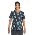 Women's Short Sleeve V-Neck Olaf Meltdown Christmas Scrub Top - XL #2930