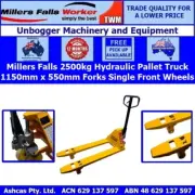 2500kg Pallet Truck Manual Hydraulic 1150mm x 550mm Forks Single Fork Rollers