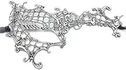 Masquerade Masks for Women, Lace Eye Mask for Venetian Mardi Gras Prom Ball Costume Hallowmas Party - Silver