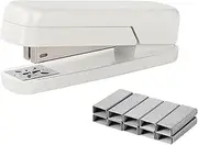 PROMISE FLOURISH Rotary Stapler, 20 Sheets Capacity Swing Arm Swivel Stapler with 1000 Staples (White)