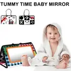 Baby Tummy Time Floor Mirror with Soft Cloth Books and Teethers Montessori CaBjT