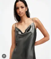 New With Tags ZARA Women's Metallic Grey Silver Camisole Top, size XS