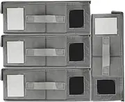 4 Pcs Bed Sheet Organizer Foldable Bedding Organizer with Window and Label Sheet Set Storage Portable Folder Organizer with Handle Space Saving Bedding Storage Box for Closet Bedroom (Dark gray)