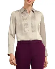 Hobbs London Jaya Silk Pleated Blouse