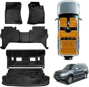 X-CAR 2 Pcs Boot Liners Floor Mats Set for Mitsubishi Pajero 2006-2022 All Weather Heavy Duty Cargo Car Trunk Luggage Tray
