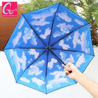 在飛比找蝦皮購物優惠-【Carry Umbrella】 三折手開天空傘