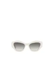 Prada Eyewear Logo-Printed Angular-Frame Sunglasses 53 White