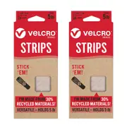 48pc Velcro Eco Collection Hook and Loop Stick'em Strips 6.3cm x 1.9cm