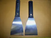 2 PC 3" SAW TOOTH PUTTY KNIFE PUDDY KNIVE FOR THINSET ADHESIIVE KNIFES