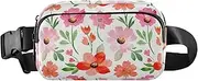 [GuoChe] Stylish Fanny Waist Pack Men Women Vintage Flowers Farmhouse Red Mini Crossbody Sling Bag with Adjustable Strap for Shopping Sports Work, Vintage flowers farmhouse33, 8" x 5.3" x 2.3", Retro