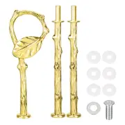 6 Set 3-Tier Cupcake Stand Hardware Fittings for Cake Stand, Leaf Gold
