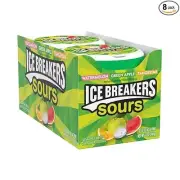 ICE BREAKERS Sours Assorted Fruit Flavored Sugar Free Mints Tins, 1.5 oz (8 Ct)