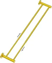 Adjustable Double Bath Towel Bar 23.6 to 42 Inch, ZUEXT Brushed Gold Stainless Steel Towel Holder Hanger, Expandable Wall Mounted Towel Rail for Bathroom Kitchen Washroom,1" Tube Towel Rail Racks