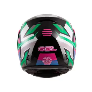 【SOL Helmets】SM-3可掀式安全帽 (原子動力_黑/粉綠) ｜ SOL安全帽官方商城