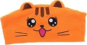 OSALADI Music Headscarf Headphones Face Band Panda Party Supplies Skin Care Headband Animal Headbands for Washing Face Plush Sleeping Eye Cover Orange Polyester